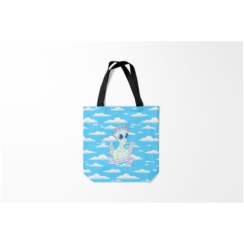 фото Сумка-шоппер / 40х40 см / популярные иллюстрации / инопланетяне пришельцы слишком милый burnettie
