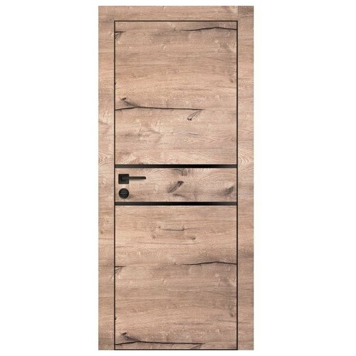 PX-18 PP дуб пацифик, черный мателак /врезка под петли и замок AGB/ черная кромка с 4-х ст. Profilo porte