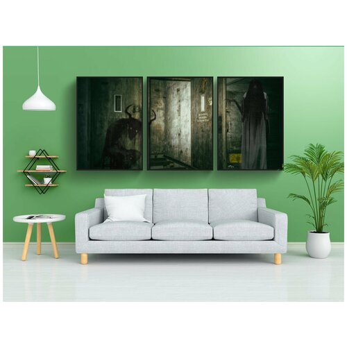 фото Набор модулных постеров для интерьера "ужасный, призраки, заброшенное здание" 60x90 см. в тубусе, без рамки lotsprints