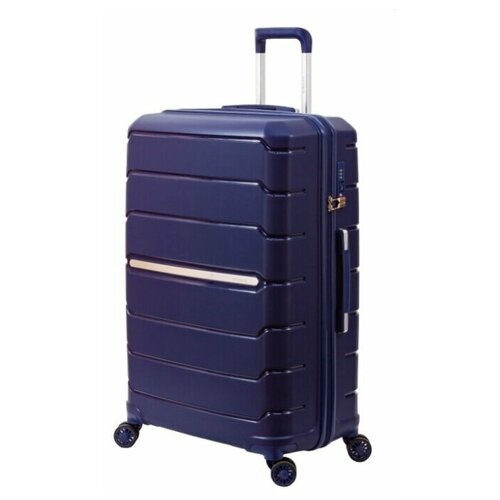 фото Чемодан облегченный из полипропилена supra luggage sts-1004-m, navy blue с антивандальным кодовым замком tsa, 60 литров, 4 колеса с поворотом на 360 градусов