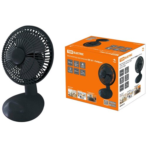 Вентилятор настольный ВС-01 Тайфун D15 см 15 Вт 230 В черный TDM 102200₽