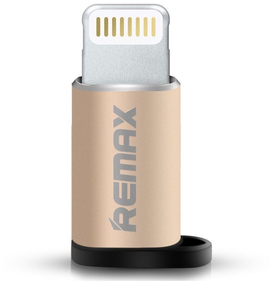 Переходник REMAX RA-USB2, MicroUSB - Lightning, 3A, золотой