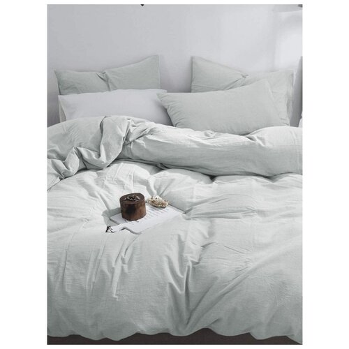 фото Постельное белье goodnight сатин делюкс евро (с нав. 50х70) жемчужный