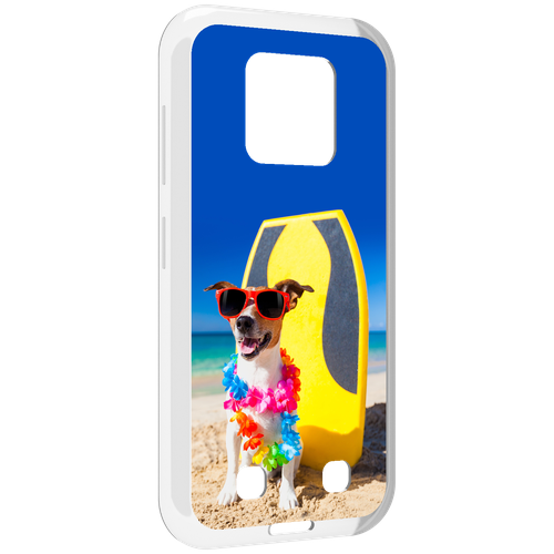 Чехол MyPads Гавайская-собака для Oukitel WP18 задняя-панель-накладка-бампер чехол mypads собака с книжками для oukitel wp18 задняя панель накладка бампер