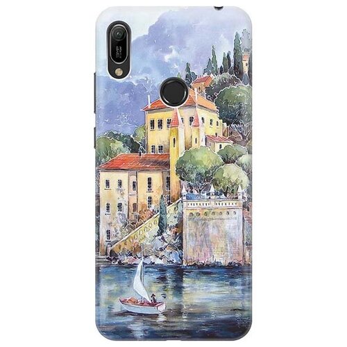 фото Ультратонкий силиконовый чехол-накладка для huawei y6 (2019) / honor 8a / honor 8a pro с принтом "город у моря" gosso