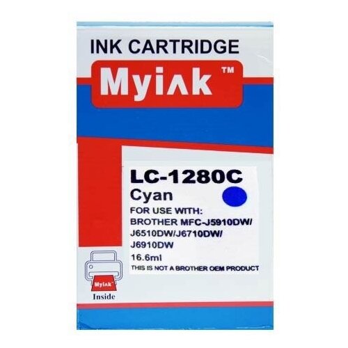 Картридж MyInk для BROTHER MFC-J5910/6510/6710 (LC1280XLC) Cyan (16,6 ml, Dye)