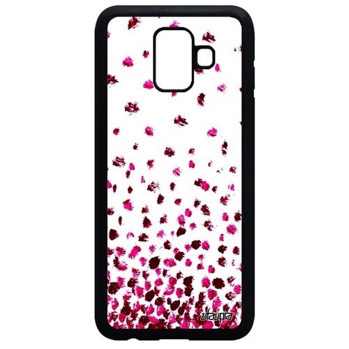 фото Противоударный чехол на телефон // galaxy a6 2018 // "снег" дизайн кружочки, utaupia, белый