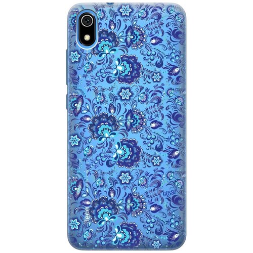 фото Ультратонкий силиконовый чехол-накладка transparent для xiaomi redmi 7a с 3d принтом "gzhel" gosso