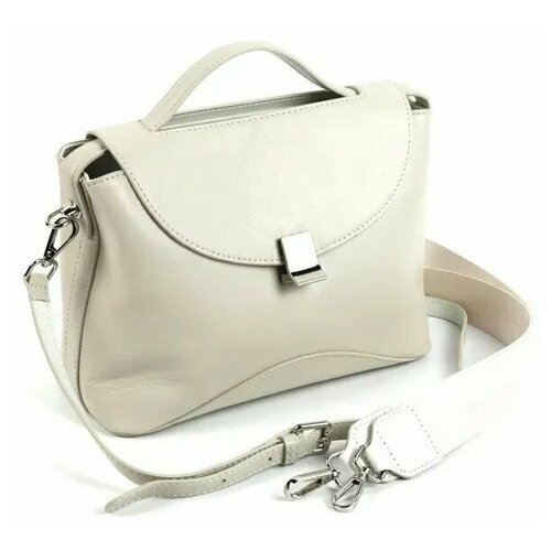 фото Женская кожаная сумка 9908 беж (103740) fuzi house