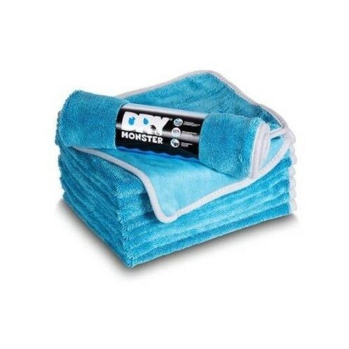 Dry Monster – Синяя микрофибра для сушки с оверлоком 55x75см 560гр/м