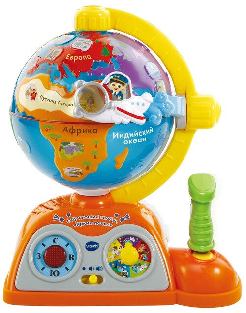 Развивающая игрушка VTech Обучающий глобус, 80-0652, синий/оранжевый