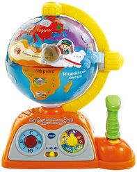 Интерактивная развивающая игрушка VTech Обучающий глобус, 80-0652, синий/оранжевый