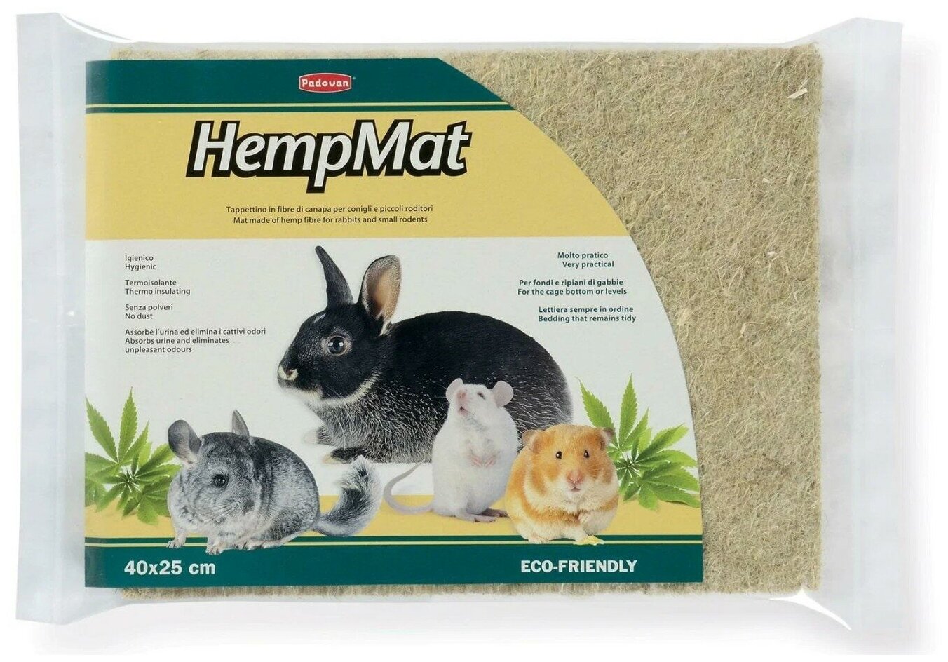 Коврик Padovan HEMP MAT из пенькового волокна для мелких домашних животных, кроликов, грызунов малый (40Х25см) - фотография № 9
