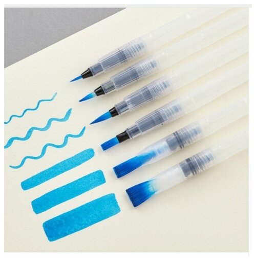 Набор кистей для рисования c резервуаром Water Brush set №1, 6 штук