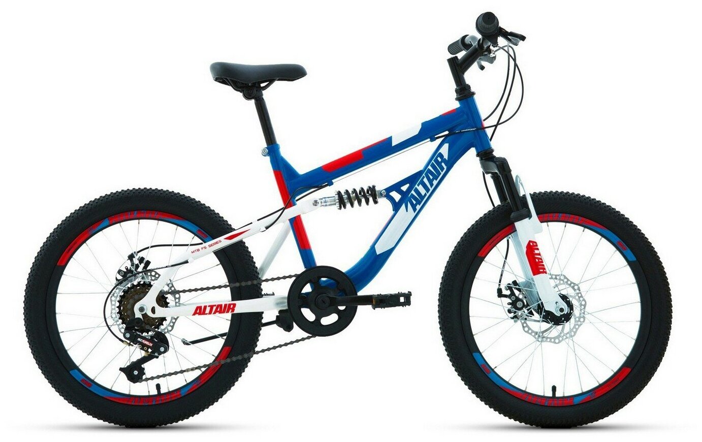 Детский велосипед Altair MTB FS 20 D, год 2022, цвет Синий-Красный