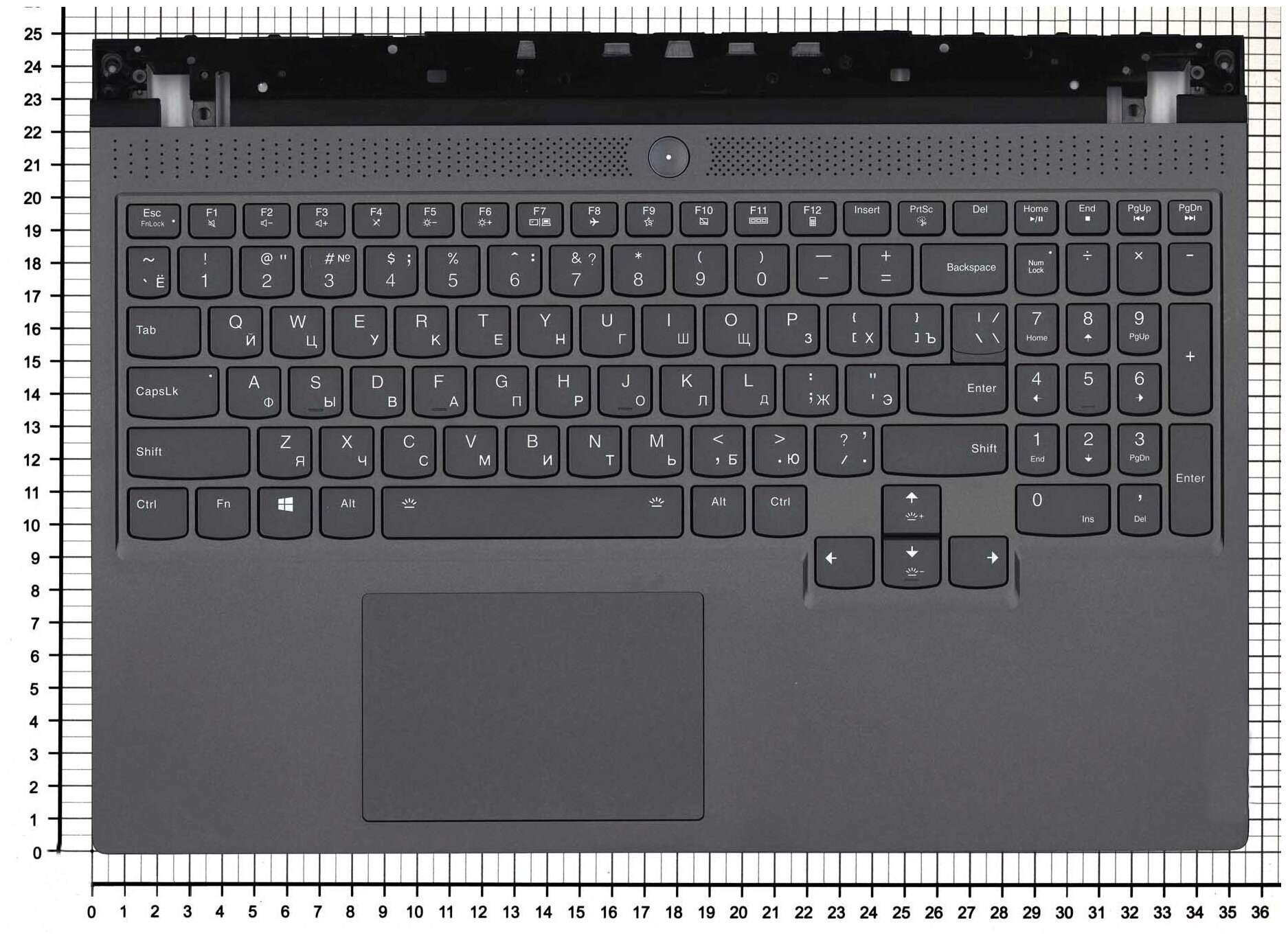 Клавиатура для ноутбука Lenovo 5CB0Z20997 черная с черным топкейсом