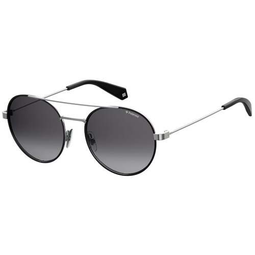 фото Солнцезащитные очки polaroid, овальные, оправа: металл, поляризационные, черный