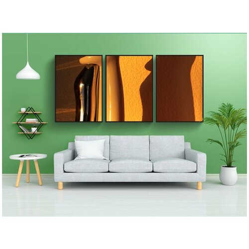 фото Набор модулных постеров для интерьера "фигура, солнце, игра теней" 60x90 см. в тубусе, без рамки lotsprints