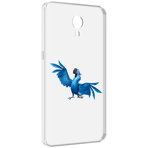 Чехол MyPads голубой-попугайчик для Meizu M3 Note задняя-панель-накладка-бампер