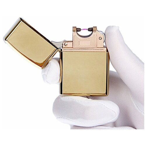 Подарки Дуговая USB зажигалка Золотой хром