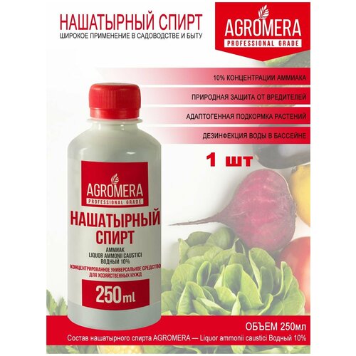 Нашатырный спирт (аммиак) для защиты растений сада 0,25л 1 шт