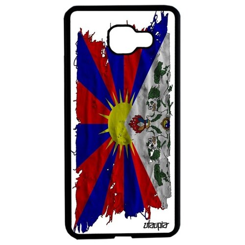 фото Противоударный чехол для телефона // samsung galaxy a5 2016 // "флаг тибета на ткани" страна патриот, utaupia, белый