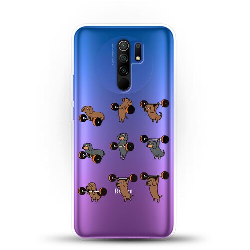 фото Силиконовый чехол спортивные таксы на xiaomi redmi 9 andy & paul