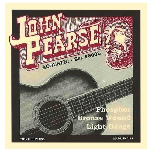 Комплект струн .012-.053 с фосфор/бронзовой навивкой John Pearse 600L для акустической гитары