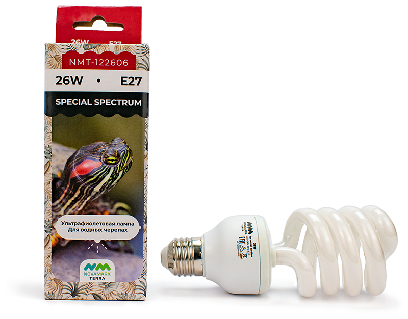 Лампа УФ NOVAMARK TERRA Special Spectrum Для водных черепах 26W E27
