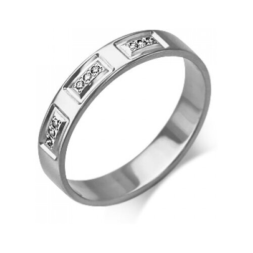 PLATINA jewelry Обручальное кольцо из белого золота с бриллиантом 01-1187-00-101-1120-30, размер 17,5