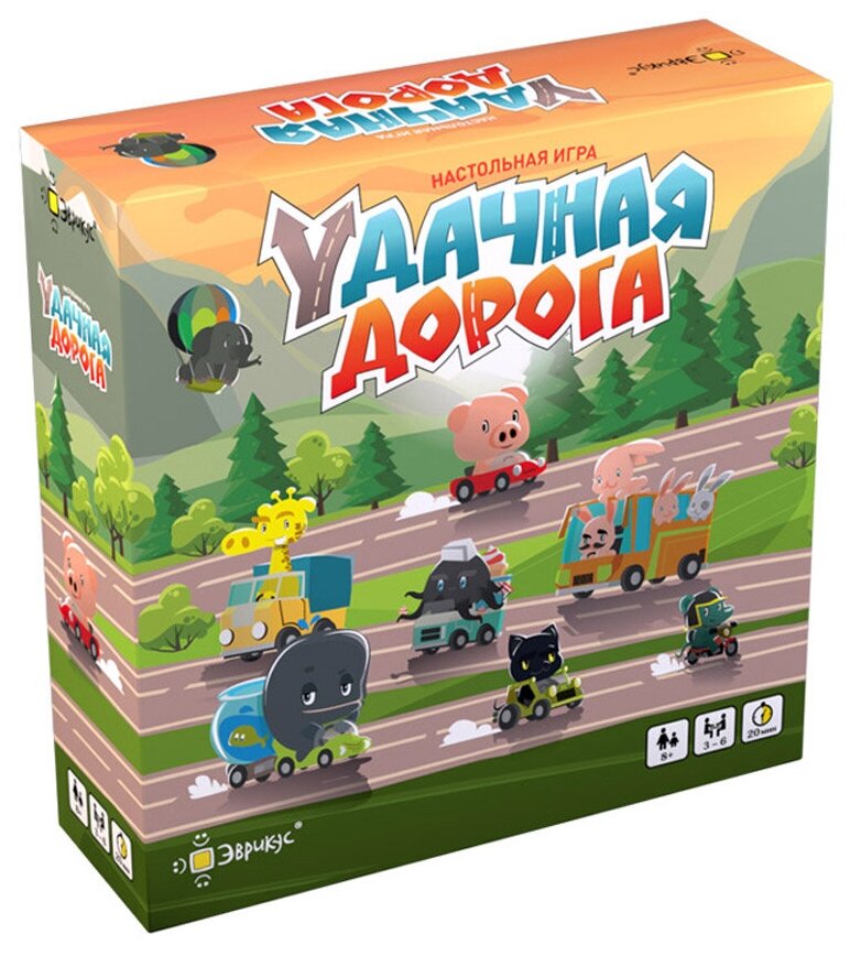 Эврикус Удачная дорога BG-11045 настольная игра о маршрутах и удаче, семейная стратегия