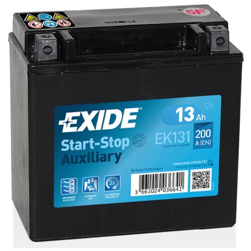 EXIDE EK131 Аккумулятор Start&Stop Auxiliary 12V 12Ah 200A 150x90x145 полярность ETN1 клемы M04 крепление B0