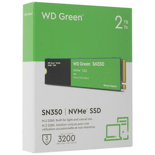 Твердотельный накопитель SSD WD Green SN350 NVMe WDS200T3G0C 2ТБ M2.2280 (QLC) - фото №17