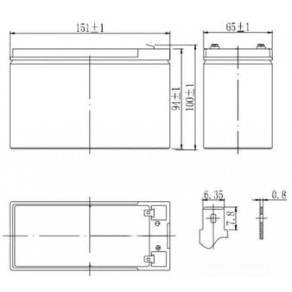 Аккумуляторная батарея DELTA Battery HR 12-9 12В 9 А·ч - фото №2