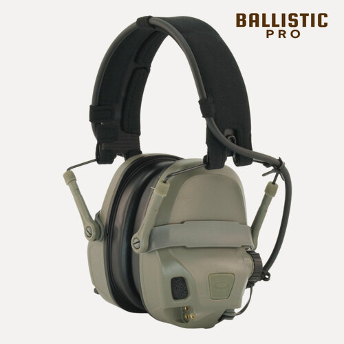 Изображение товара Активные тактические стрелковые наушники зеленые FMA AMP