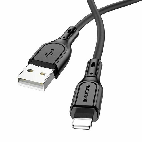 Кабель BOROFONE BX66 USB - Lightning, 1 метр, чёрный кабель usb borofone bx66 lighting белый