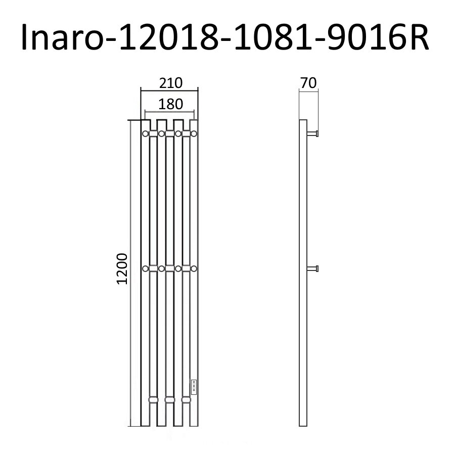 Полотенцесушитель электрический Маргроид Inaro профильный 120х18 белый матовый - фото №6