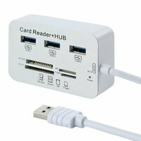 USB хаб-картридер HUB USB 3.0/3.1, 3xUSB, MS DUO, SD (HC), M2, T-Flash, Дисконт 63