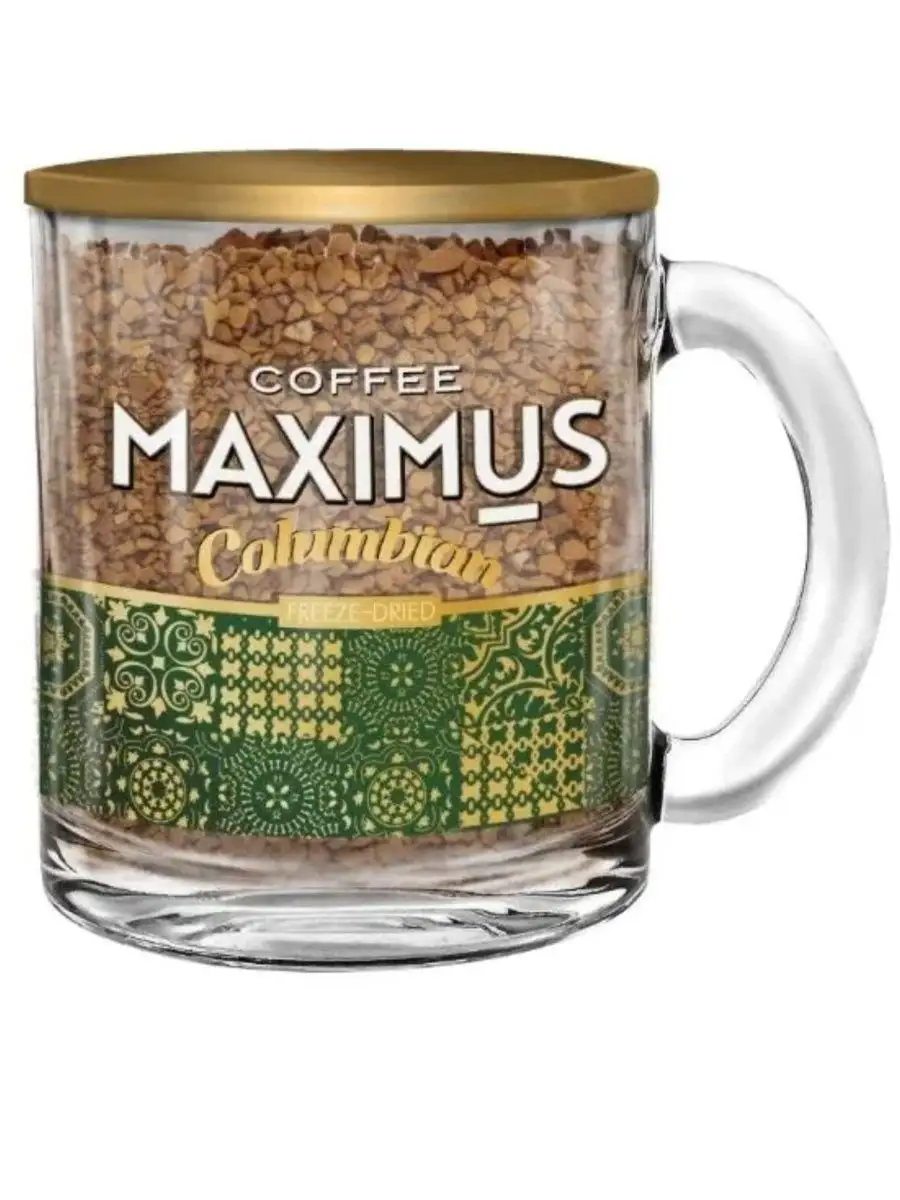 Кофе растворимый Maximus Columbian, стеклянная кружка, 70 г