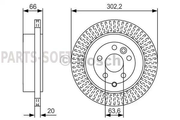 BOSCH 0986479U44 0 986 479 U44_диск тормозной! задний\ Land Rover Freelander II3.2i 06>