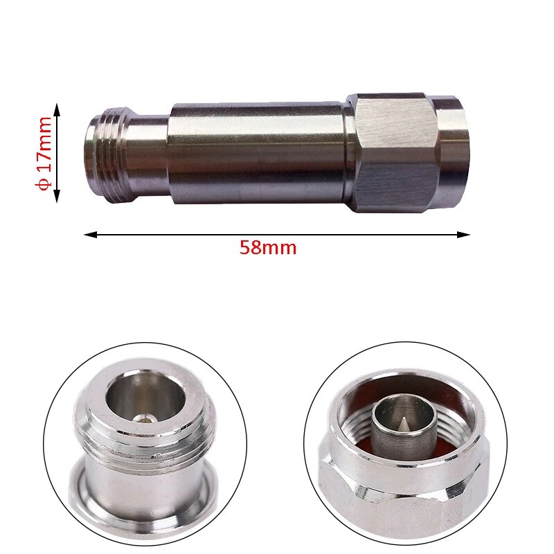 DC-3GHz/4GHz 2W N штекер-гнездо RF Фиксированный аттенюатор 1 дБ. 3 дБ. 5 дБ. 6 дБ. 10 дБ. 15 дБ. 2 дБ. 30 дБ, 40 дБ 50 Ом, 20dB 4GHz — фото 1