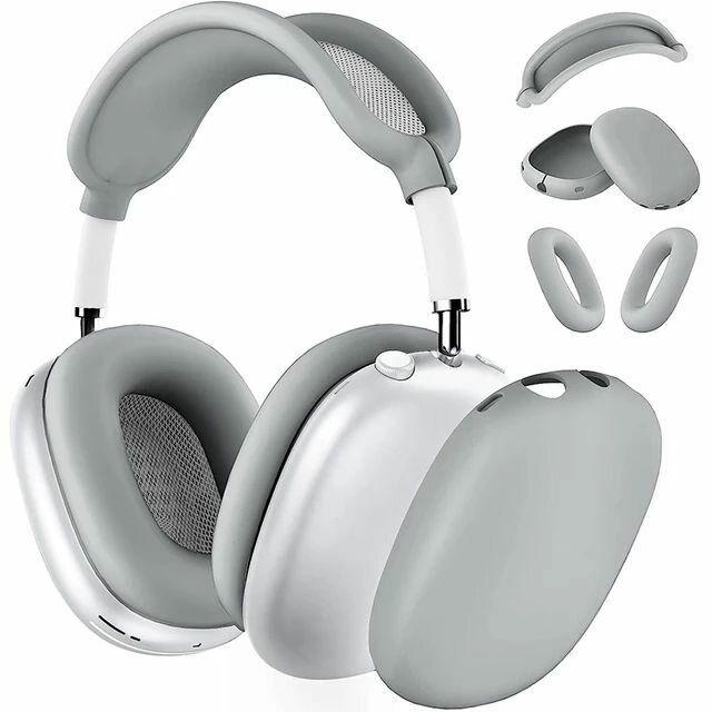 Чехол для наушников Apple AirPods Max 3в1 cиликоновые накладки серый