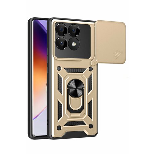 Чехол противоударный armors для Xiaomi Poco F6 Pro / Поко Ф6 Про с защитой камеры (Золотой) золотистый, золотой