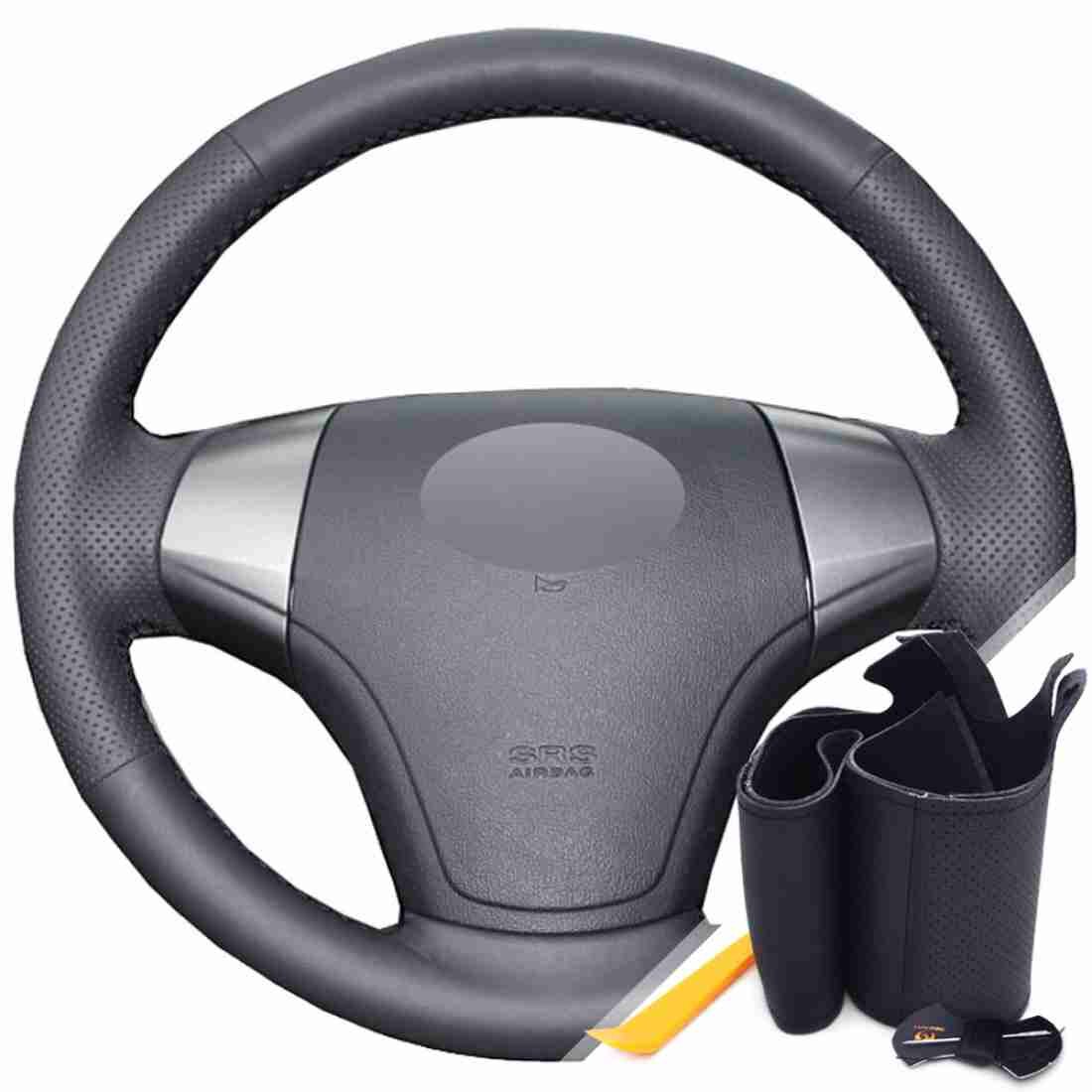 Оплетка на руль из «Premium» экокожи Hyundai Elantra IV (HD) 2006-2010 г. в. (черная) belais #20942