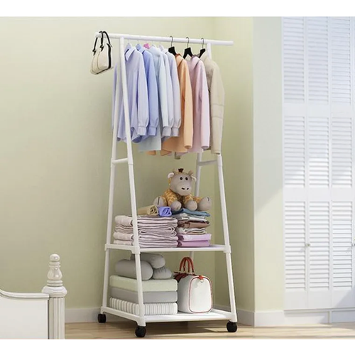 Вешалка для одежды напольная, 160 см х 55 см х 42 см, белая, металлическая