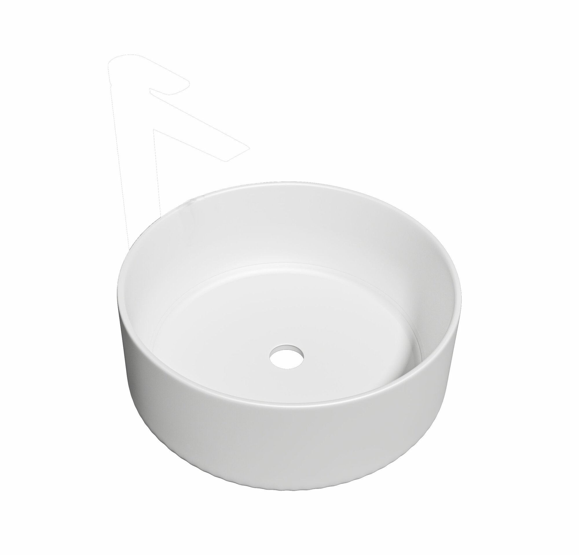Раковина накладная Alentori LAVABO, белая глянцевая, круглая 41 см