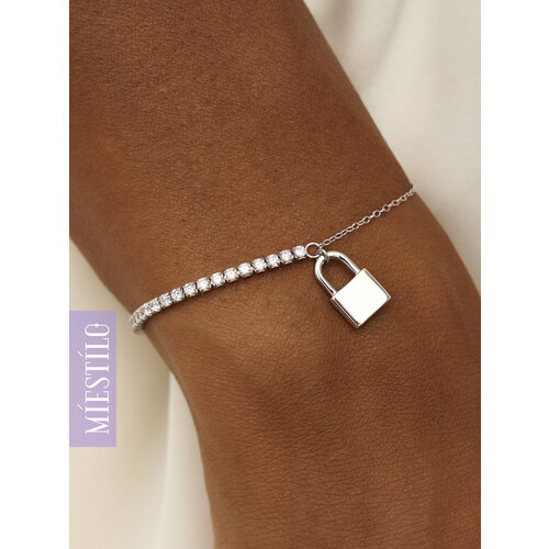 Браслет-цепочка MIESTILO серебро 925 проба родирование фианит длина 19 см серебряный 2647₽
