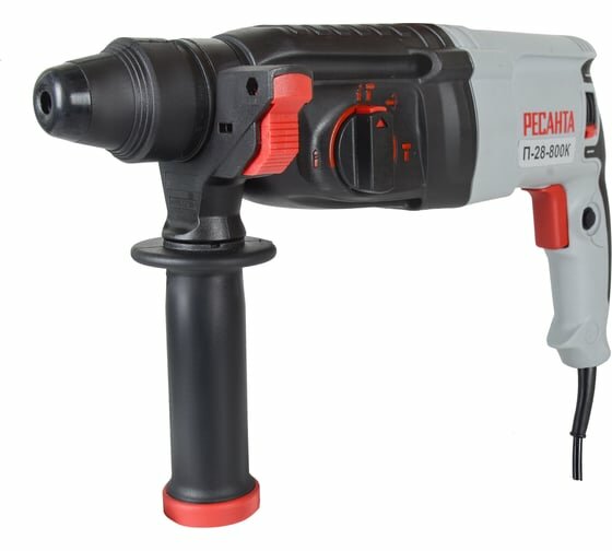 Перфоратор РЕСАНТА П-28-800К 75/3/1, без аккумулятора, 800 Вт