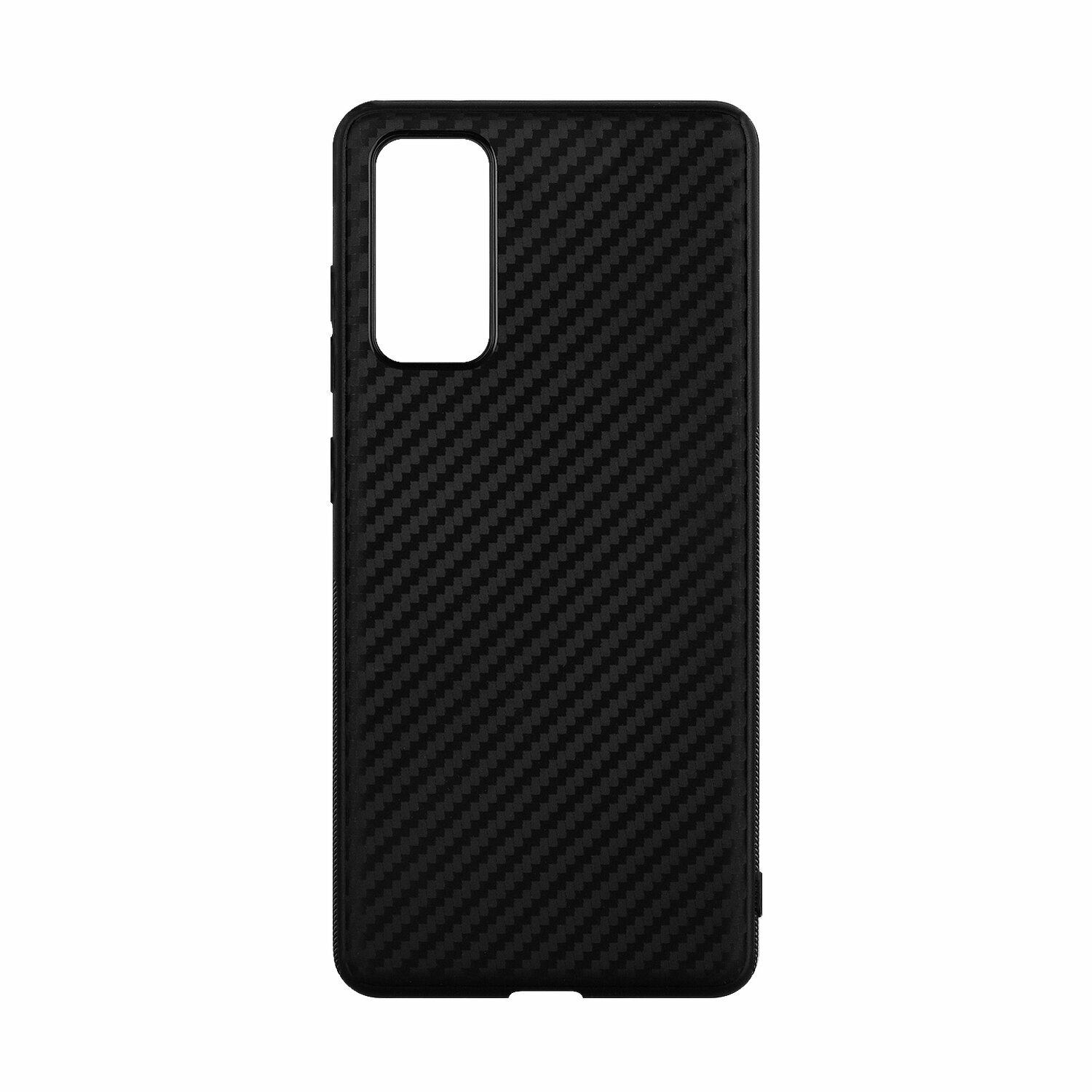 Чехол для Samsung Galaxy S20 FE с рисунком карбон, силиконовый, черный карбон