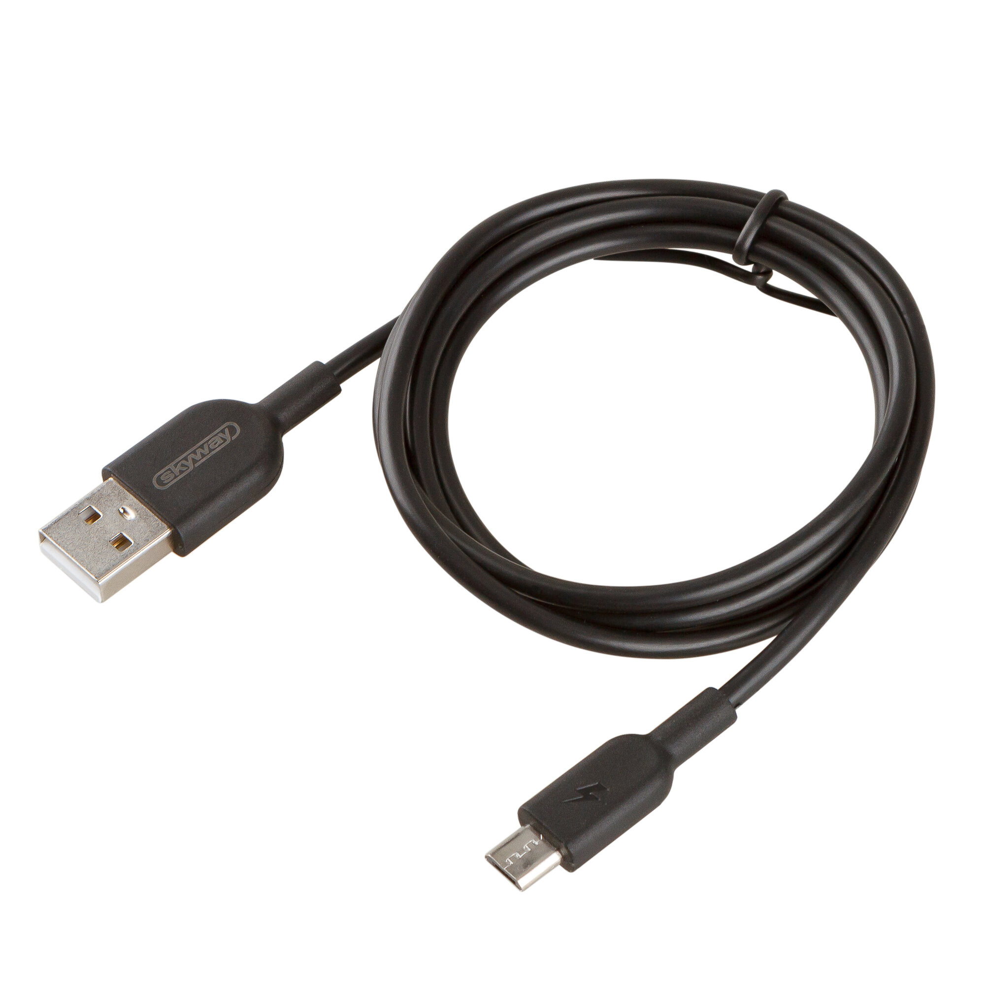 Кабель USB - microUSB 10W 2A SKYWAY черный в пакете 1м S09602008